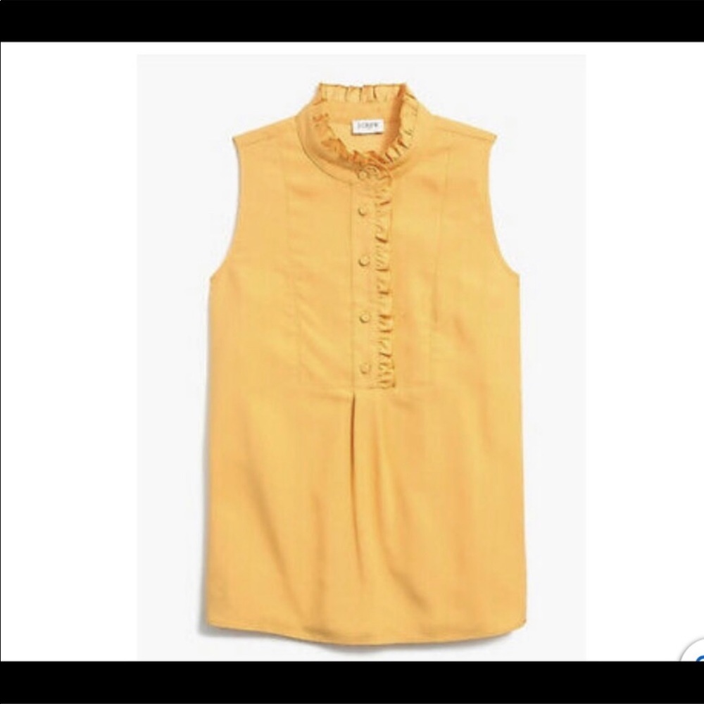 J.Crew Factory Ruffle Trim Crepe Tank Top